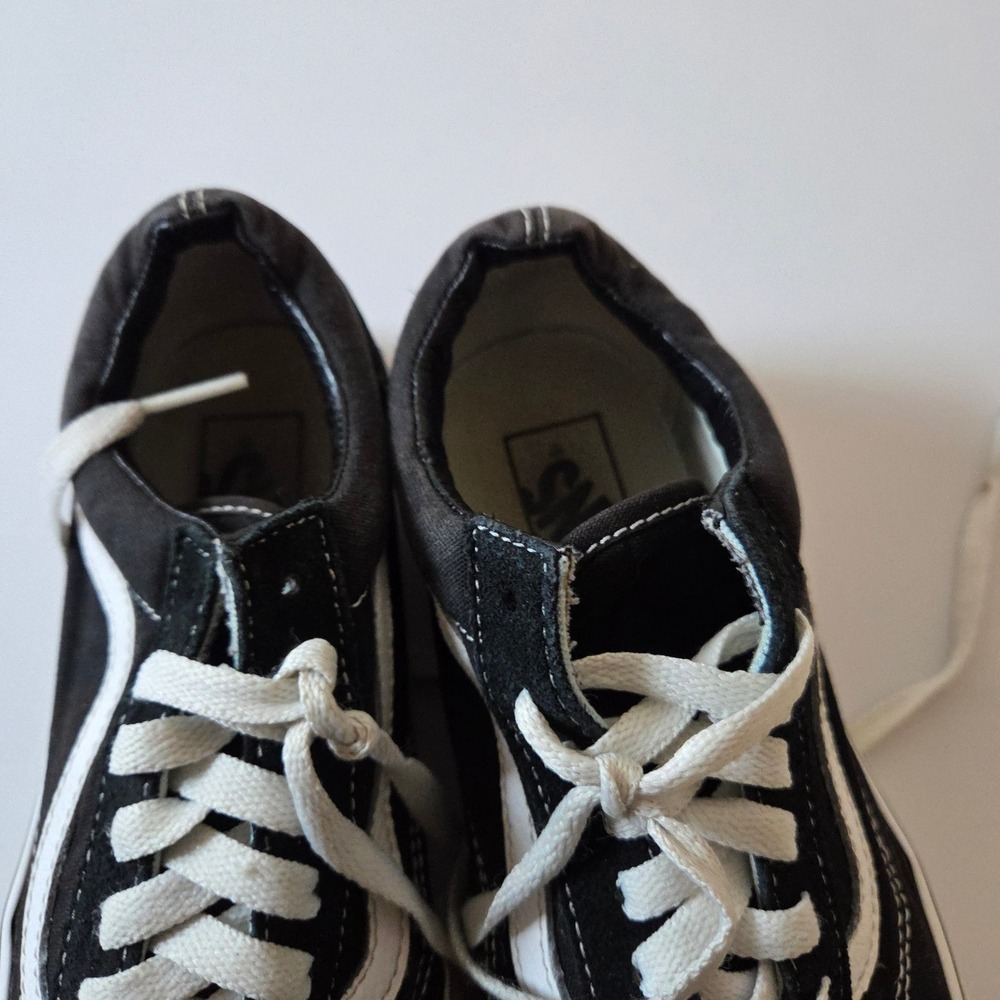 Vans Old Skool Black White Suede Low Top Skate Shoes Sneakers US Men 5.5 Women 7 - Picture 4 of 7